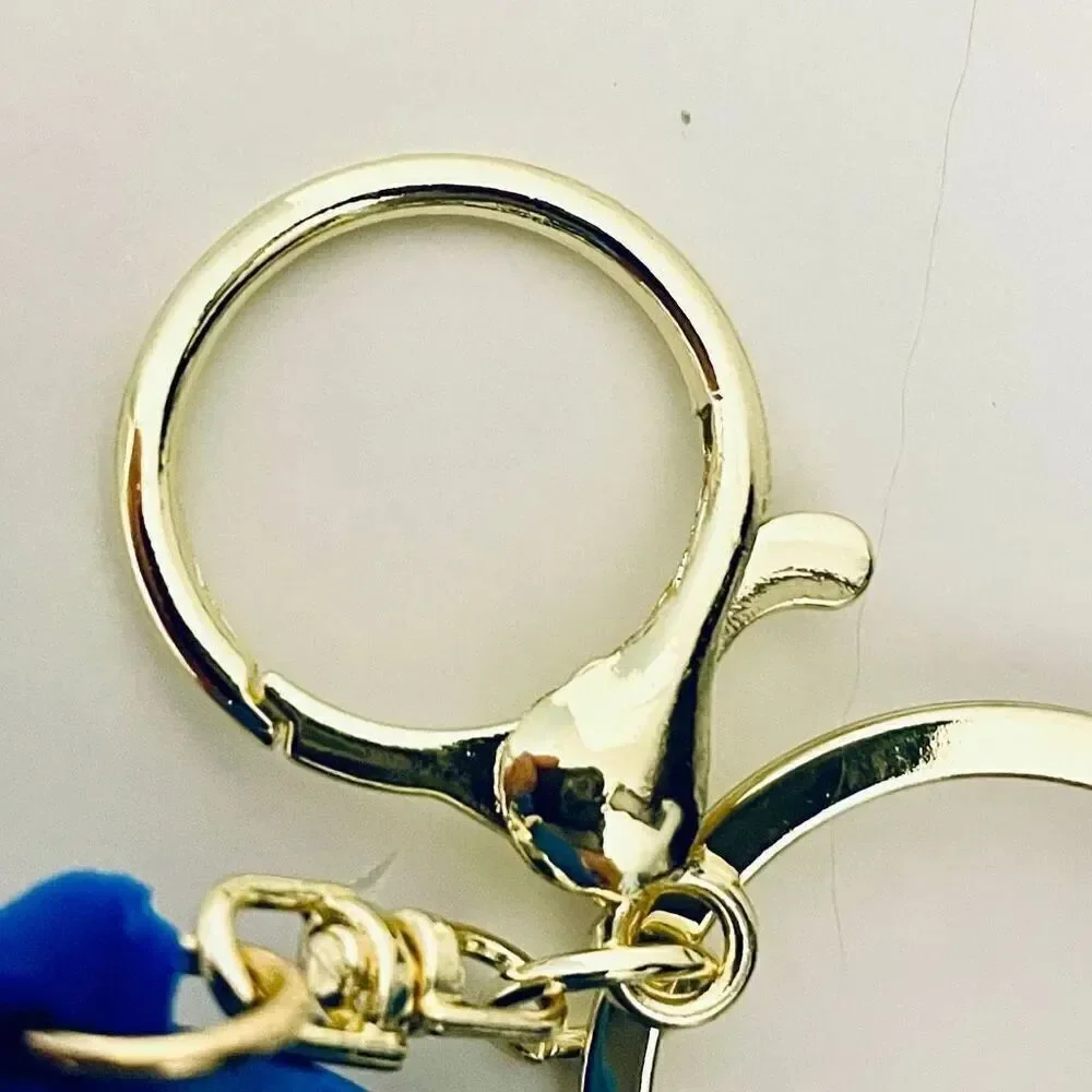 NWT Disney We love Stitch on Moped Blue Wristlet Key holder Keyring Keychain